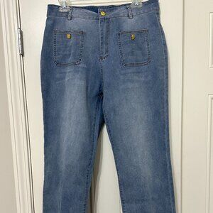 Woman's Jeans Size L Lightweight Nautical Shorter / Capri Jeans